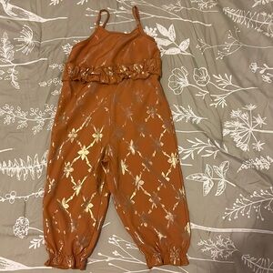 Gold and brown romper baby girl  9-12 months